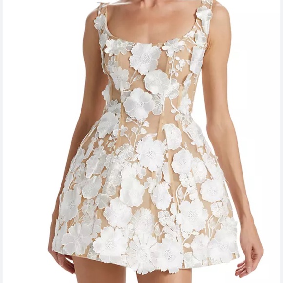 Bronx and Banco Jasmine White Floral Mini Dress - Picture 1 of 4